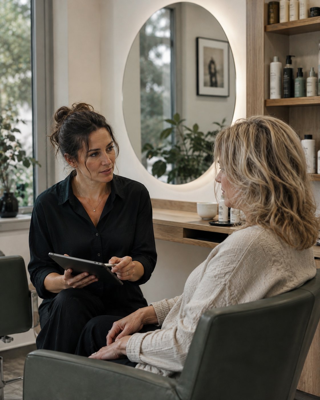 Échange entre une professionnelle et sa cliente